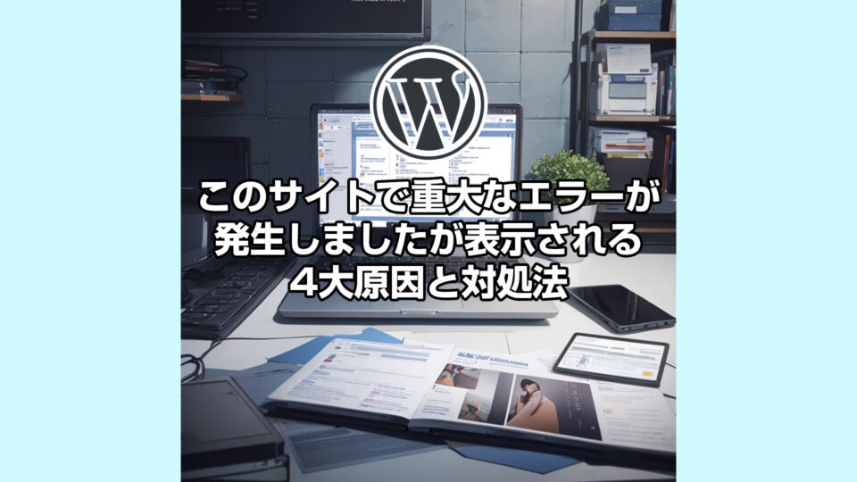 Wordpressでこのサイトで重大なエラーが発生しましたが表示される4大原因と対処法