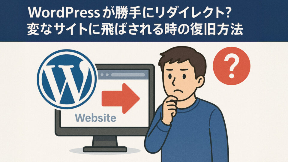 WordPressが勝手にリダイレクト変なサイトに飛ばされる時の復旧方法