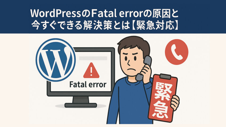 WordPressのFatal errorの原因と今すぐできる解決策とは【緊急対応】