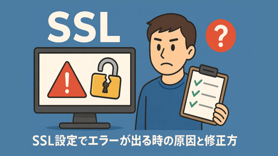 SSL設定でエラーが出る時の原因と修正方法