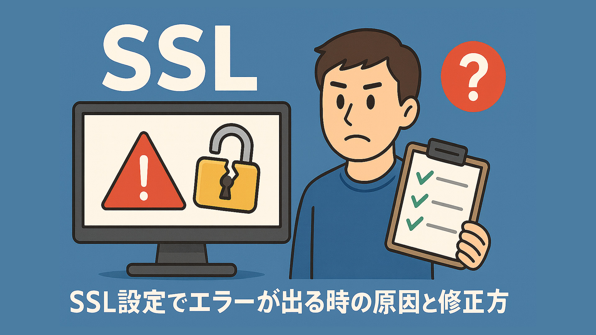 SSL設定でエラーが出る時の原因と修正方法