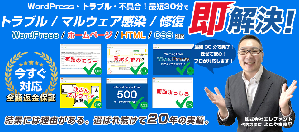 Wordpress復旧・不具合解決クイックレスキュー
