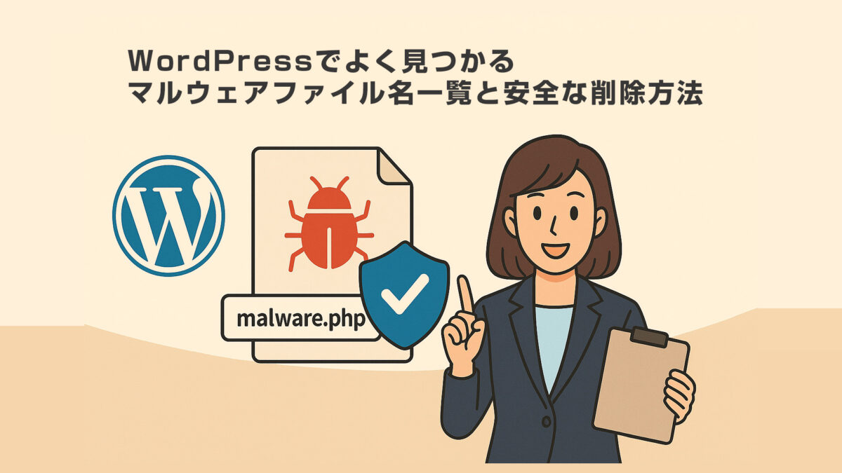 まるまる様確認用 WordPressでよく見つかるマルウェアファイル名一覧と安全な削除方法