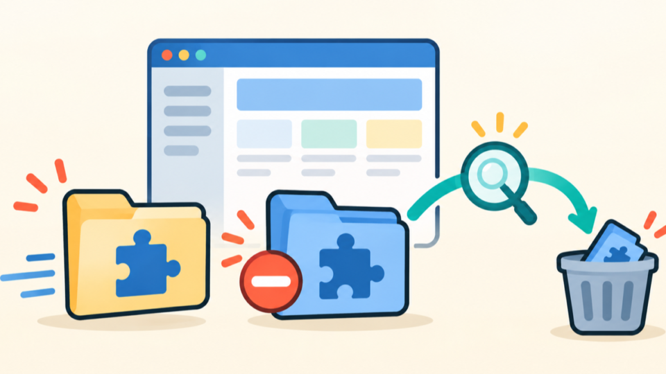 WordPressの既存フォルダー競合を確認して安全に復旧するイメージ