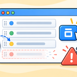 WordPressでメニュー項目を保存した後に後半だけ欠ける状態を確認するイメージ